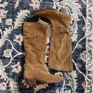 Free People Slouchy Western Boots Suede Size 40 / 9 Caramel Color NEW